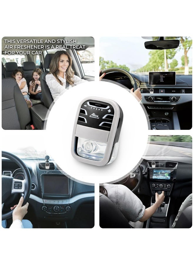 أليس معطر هواء للسيارة يوضع على فتحة مكيف الهواء، برائحة الحمضيات المنعشة والخفيفة، مزيل للروائح الكريهة، يدوم طويلاً، منخفض السمية، تحكم قابل للتعديل في مستوى العطر بخمسة مستويات، يناسب جميع فتحات مكيفات الهواء في السيارات، معطر داخلي للسيارات السيدان وسيارات الدفع الرباعي والهاتشباك، مثالي للسفر، جودة ممتازة. - Image 5